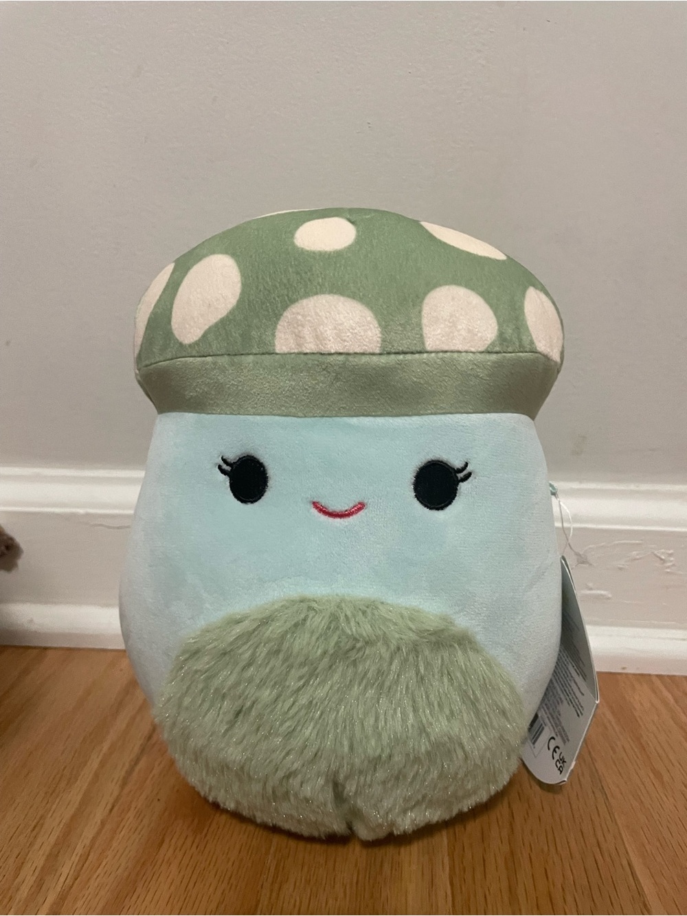 Squishmallows Green and White Polka Dot Mushroom